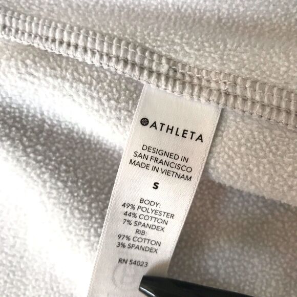 Athleta Triumph Hoodie Women Small Beige Gray Camo Thumbholes Jacket Heavy EUC - Picture 5 of 15